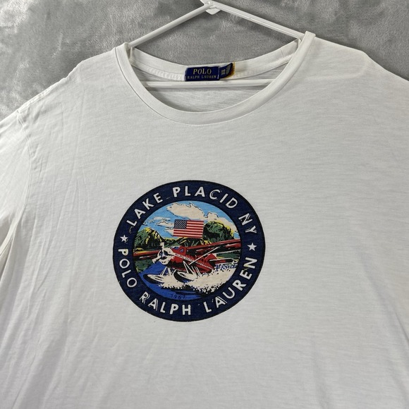 Polo Ralph Lauren T-Shirt men's 3XB Graphic Tee Crew Neck Lake Placid NY Cotton - Picture 1 of 11